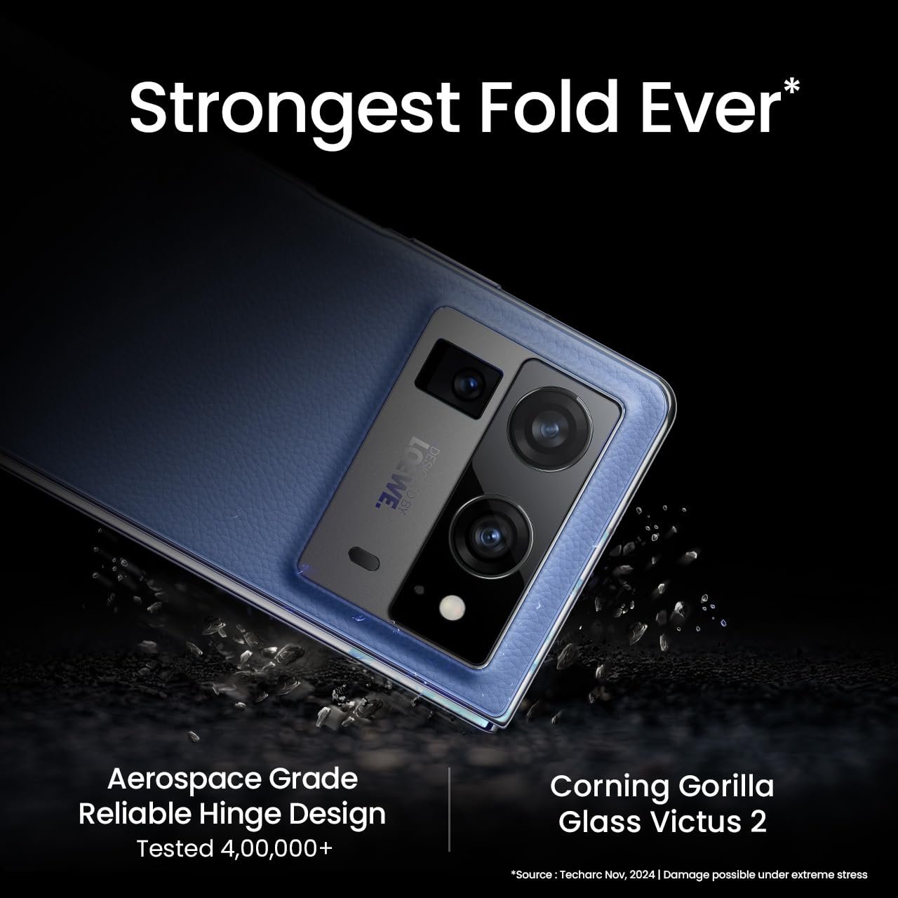 Tecno Phantom V Fold 2, Largest Battery 5750mAh, Segment Largest Display, Strongest Fold Ever, Rear-Triple 50MP Camera with OIS, 70W Fast Charger, Rippling Blue, 12GB+512GB - Image 8
