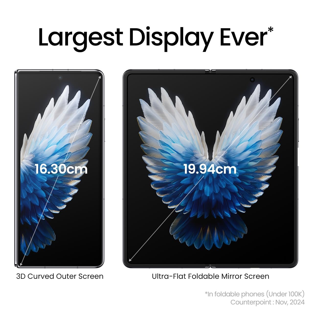 Tecno Phantom V Fold 2, Largest Battery 5750mAh, Segment Largest Display, Strongest Fold Ever, Rear-Triple 50MP Camera with OIS, 70W Fast Charger, Rippling Blue, 12GB+512GB - Image 10