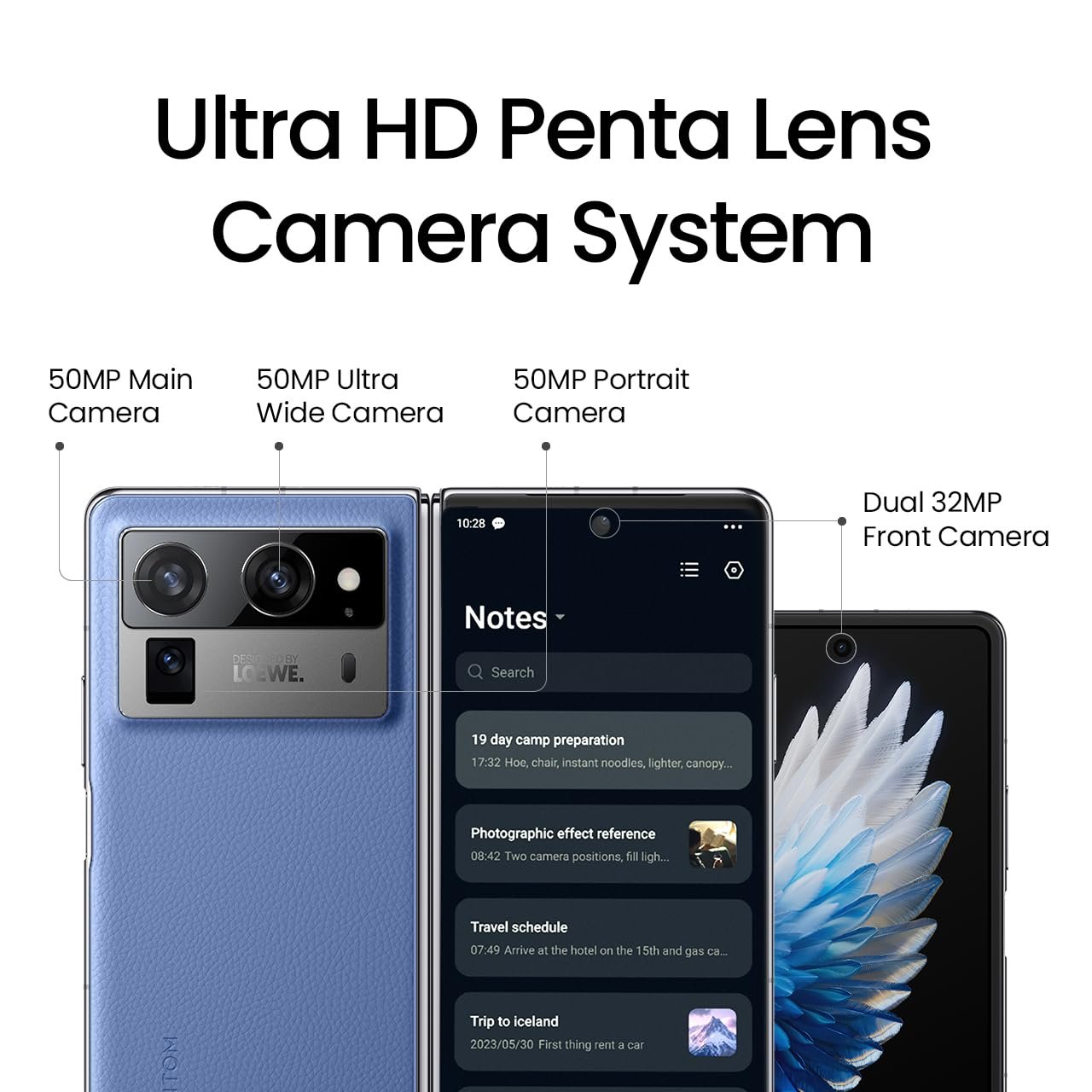 Tecno Phantom V Fold 2, Largest Battery 5750mAh, Segment Largest Display, Strongest Fold Ever, Rear-Triple 50MP Camera with OIS, 70W Fast Charger, Rippling Blue, 12GB+512GB - Image 11